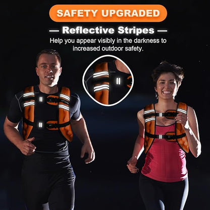Weighted Vest Woman 5lb/8lb/10lb/12lb/15lb/20lb/25lb/30lb Weight Vest for Women Men, Rucking Vests with Reflective Stripe for Running Workout Walking Strength Training Weight Loss Fitness Weightlifting