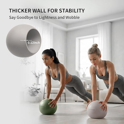 Pilates Ball 8 inch, Small Yoga Ball Extra Thick, Mini Pilates Ball with Pump, Non-Slip Surface Small Exercise Ball for Physical Therapy, Stretching, Strength & Core Training