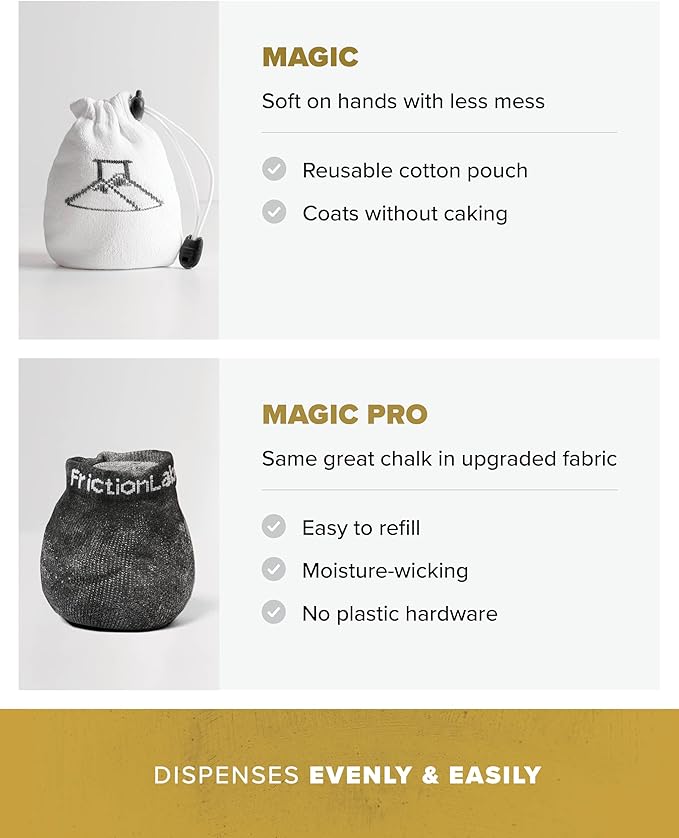 Friction Labs Gym Chalk – Magic Ball, PRO Ball (Chalk Bag Sock) | Non-Toxic Climbing Chalk for Bouldering, Gymnastics & More