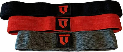 Lift Tech Fitness 2'' Fabric Resistance Bands for Working Out, Set of 3 - Loop Bands for Exercise & Fitness - Workout Bands for Women and Men - Fabric Resistance Band Set of 3 - Black, Gray & Red