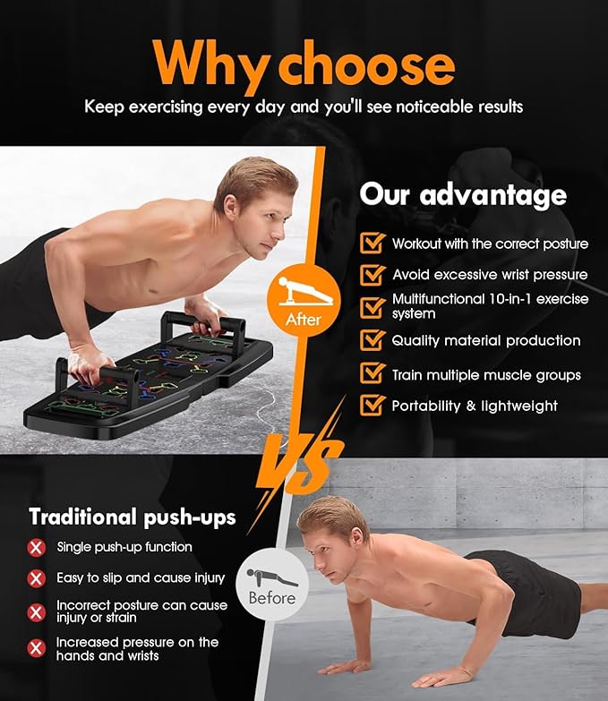 NIYIKOW Push Up Board, Home Gym, Portable Exercise Equipment, Pilates Bar & 20 Fitness Accessories with Resistance Bands & Ab Roller Wheel, Full Body Workout at Home