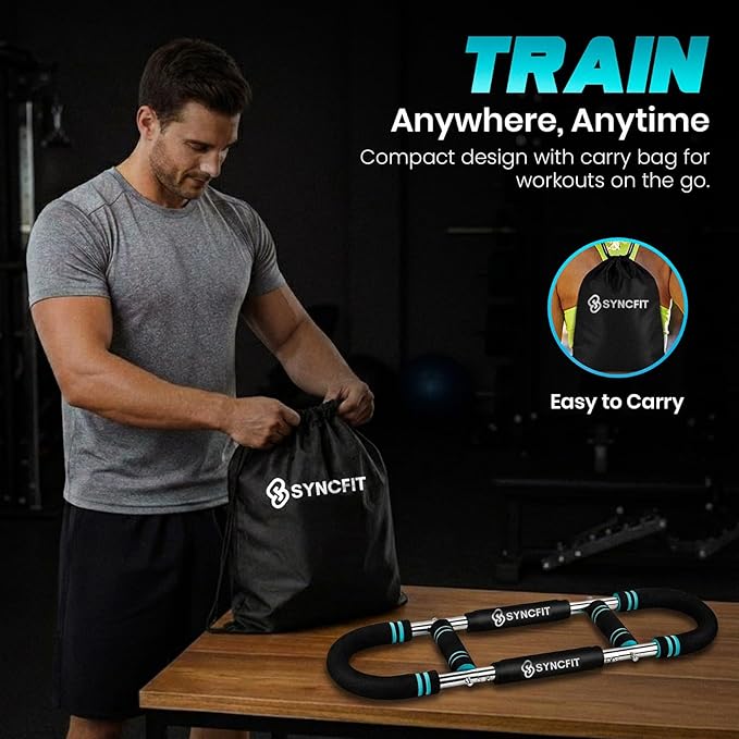 Twister Arm Trainer with Adjustable 5 Resistance Levels (40–120 lbs), 4 Springs, Anti-Slip Handles, Carry Bag - Chest Trainer Equipment for Men & Women, Home Gym Strength Trainer