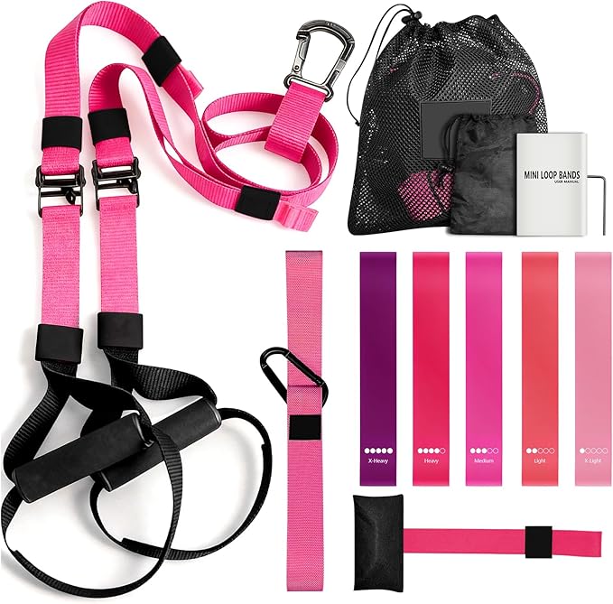 Home Resistance Training Kit - Full Body Workout Equipment with Suspension Straps, Handles & Door Anchor