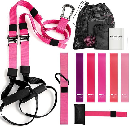 Home Resistance Training Kit - Full Body Workout Equipment with Suspension Straps, Handles & Door Anchor