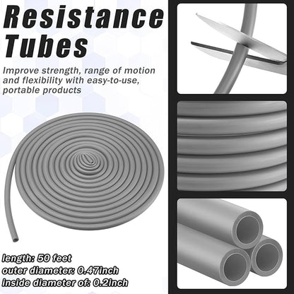 1 Roll Resistance Tubes Exercise Tubing 50ft Exercise Bands Tubing for Therapy, Lower Pilates, Home Workouts, Rehab Core