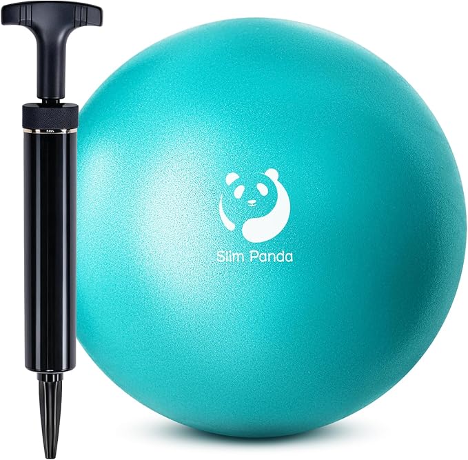 Slim Panda Pilates Ball, 9 Inch Small Exercise Ball, Anti Burst Mini Yoga Ball for Stability, Workout, Barre, Core Strength, Physical Therapy, Balance, Stretching