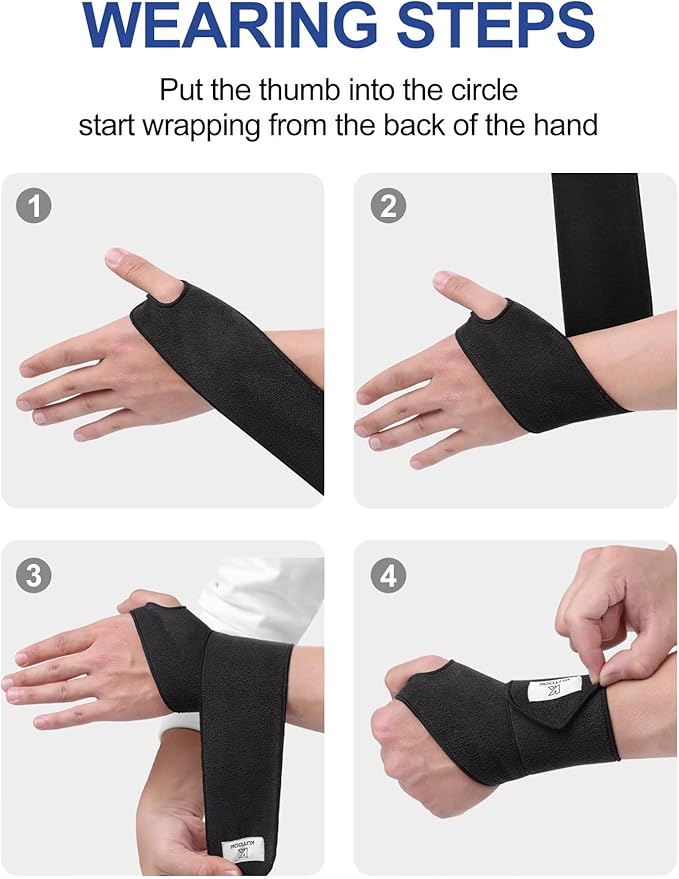 KUTOOK 2 Packs Wrist Wraps Adjustable Compression Strap and Wrist Brace Sport Support for Fitness, Weightlifting, Workout, Training, Gym, Yoga, Pain Relief, Fit for Men and Women