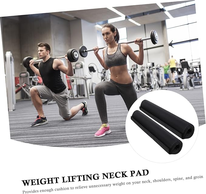 2pcs Thick Barbell Pad Squat Bar Cushion with High Density Neck and Shoulder Protection for Weightlifting Squats Lunges Hip Thrusts Slip Grip Covers