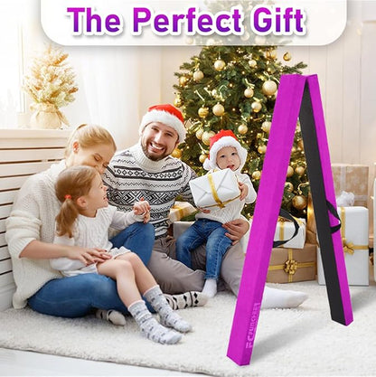 8FT Folding Balance Beam -Gymnastics Floor Beam -Gymnastics Equipment for Kids,Wood core- Anti-Slip Bottom and Carrying Bag for Home