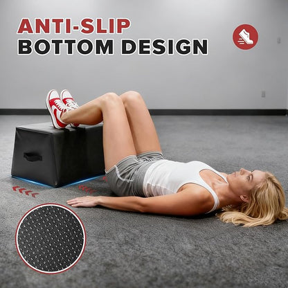 Hip Thrust Bench, Multi-Functional Hip Thrust Box for Home Gym, Non-Slip Hip Thrust Machine for Glute Bridge, Glute Workout Equipment Core Strength Training