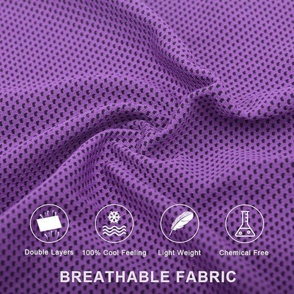 Sports Towel for Instant Cooling Relief Microfiber Towels for Golf Workout Swimming Gym Yoga Travel Camping Fitness 40"x12" Sweat Towel (Purple 2 Pack)