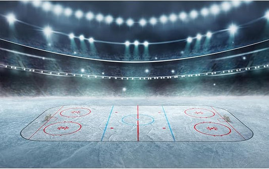 Ice Hockey Photography Background Hockey Stadium Arena Ice Rink Backdrop Sport Stage Lights Spotlight Hockeies Match Games Backdrops Decors Iced Hockeys Arena Backdrop Background Props 10x8ft