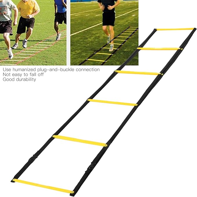 Speed Ladder for Football Training Professional Agility Footwork Equipment with Anti Skid Texture and Storage Bag Durable PP Woven Belt Material 10 Rungs 4.4m Length