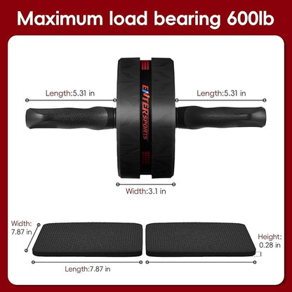 Ab Roller Wheel for Abs Workout - Abdominal Exercise Equipment with 2 Knee Pads for Home Gym, Core Strength Training, Fitness Equipment for Men & Women