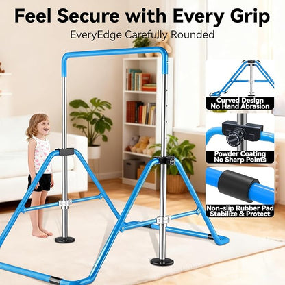 Kids Gymnastics Bar Gymnastic Equipment for Home Adjustable Height Gymnastic Training Bar Gymnastic Stuff for 3-7 Years Old Girls