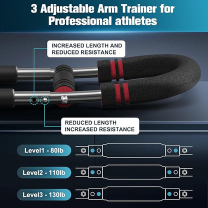 Relife Twister Arm Trainer,40-130lbs Arm Trainer for Forearms & Chest Muscle Training Workout,Adjustable Spring Resistance Chest Exercise, Portable Home Gym Strength Equipment for Men & Women