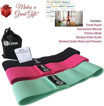 Fittest Pro by Limm Resistance Bands for Legs and Butt, Fabric Exercise Loop Bands Yoga, Pilates, Rehab, Fitness and Home Workout, Strength Bands for Booty