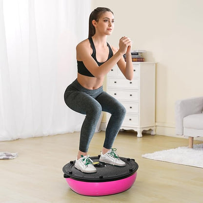 VEVOR Half Exercise Ball Trainer, 23/26 inch Balance Ball Trainer, 1500lbs Capacity Stability Ball, Yoga Ball with Resistance Bands & Foot Pump, Strength Fitness Ball for Home Gym Full Body Workout