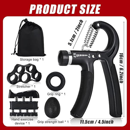Hand Grip Strengthener,Grip Strength Trainer,22-132 Lbs Adjustable Resistance Forearm Exerciser Workout for Rehabilitation Athletes Climbers Musicians