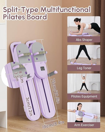 Pilates Board - Multi-Functional Pilates Reformer for Core & Abdominal Training, Top-Tier Pilates Equipment for Women’s Home Fitness