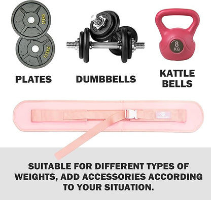 Hip Thrust Belt, Fully Upgraded Hip Thrust Belt for Dumbbells, More Comfortable Hip Thrust Belt, Home Gym Hip Thrust Belt with Wider and Longer Anti-Slip Pads.