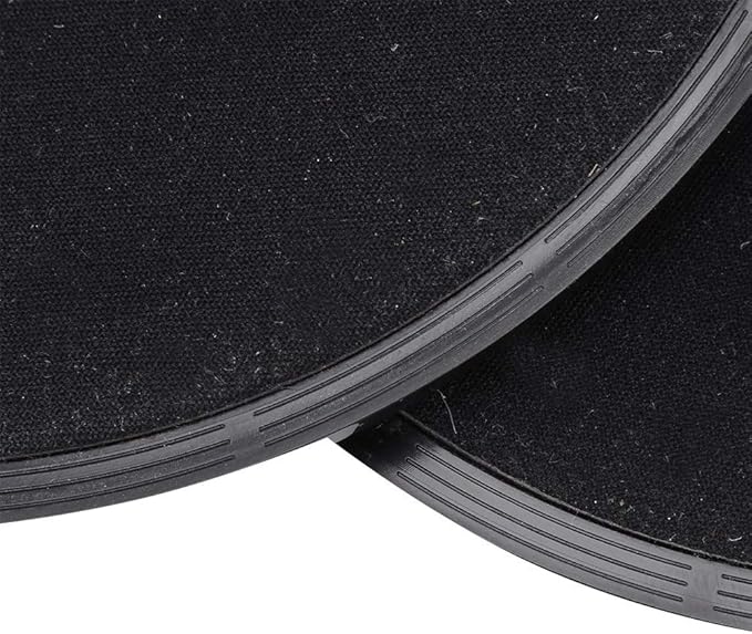 plplaaoo Fitness Gliding Discs 2pcs Exercise Sliding Core Slider Full Body Workout Equipment for Home Gym Training Black 7 Inch