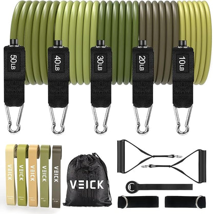 VEICK Resistance Bands, Exercise Bands, Workout Bands, Resistance Bands for Working Out with Handles for Men and Women, Exercising Bands for Fitness Weights Work Out at Home
