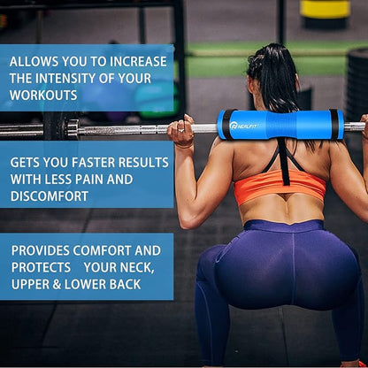 Barbell Pad Squat Pad for Squats—Squat Bar Pad—Great for Weightlifting,Lunges and Hip Thrusts—Foam Sponge Pad—Fit Standard and Olympic Bars Perfectly