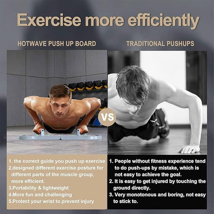 HOTWAVE Portable Exercise Equipment with 16 Gym Accessories,20 in 1 Push Up Board Fitness,Resistance Bands with Ab Roller Wheel,at Home Workout for Men
