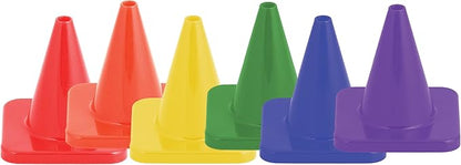 Champion Sports High Visibility Flexible Vinyl Cones for Sports Training, Agility Drills, Field & Gym Marking Sets