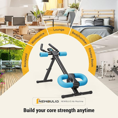 NEWBULIG Ab Machine, Abs Workout Equipment for Home Gym, Adjustable Ab Trainer Machine for Stomach Workout, Foldable Abdominal Trainer