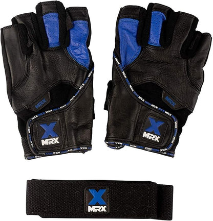MRX Weight Lifting Pro Level Gloves with 18 Inches Long Wrist Strap Gym Workout Exercise & Fitness in