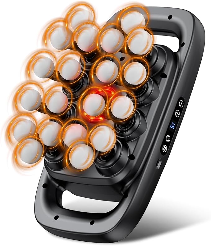 Deep Tissue Massager Gun for Back, Shoulder and Neck Pain Relief, Powerful Shoulders, Back Massager, Legs, Foot Massager & Full Body Muscle Recovery with 20 Massage Heads, 3 Modes & 30 Speed
