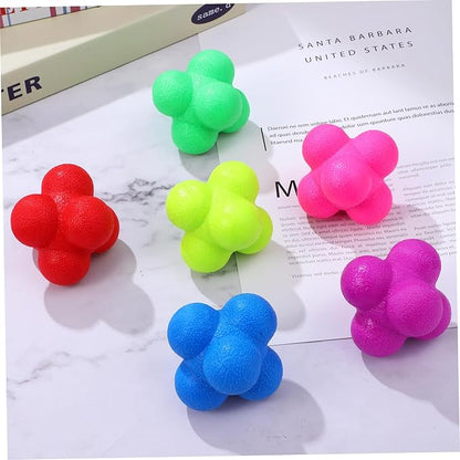 6 Pcs Hexagonal Reaction Balls Agility Training Equipment for Goalkeepers TPR Material Indoor Sports Exercise Reflex Training Fitness Reaction Balls