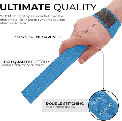 WARM BODY COLD MIND Lasso Lifting Wrist Straps for Cross Training - Rated at 770 lb - Hand Wraps for Olympic Weightlifting, Powerlifting, Weight Lifting, Bodybuilding Strength Deadlift Gym Bar, Cotton