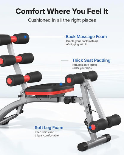 MERACH Ab Machine, Multi-Functional Adjustable Ab Trainer, Ab Workout Bench for Home Gym, Sit Up Machine for Abdominal, Exercise Chair for Full Body Workout