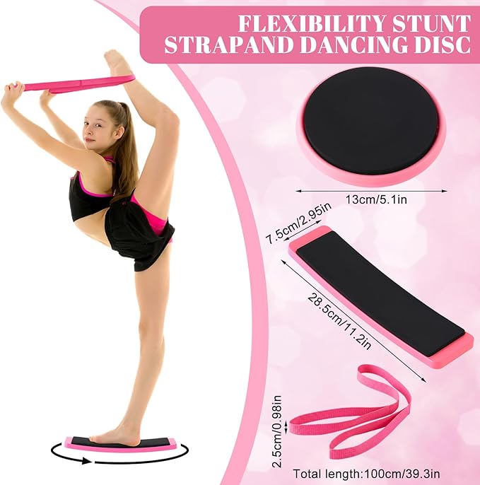 7pcs Cheer Flyer Training Set for Home Practice, Cheer Stand Kit with Balance Trainer, Stretch Strap, Rotating Board & Ankle Support, Safe Cheerleading Equipment for Beginners & Athletes