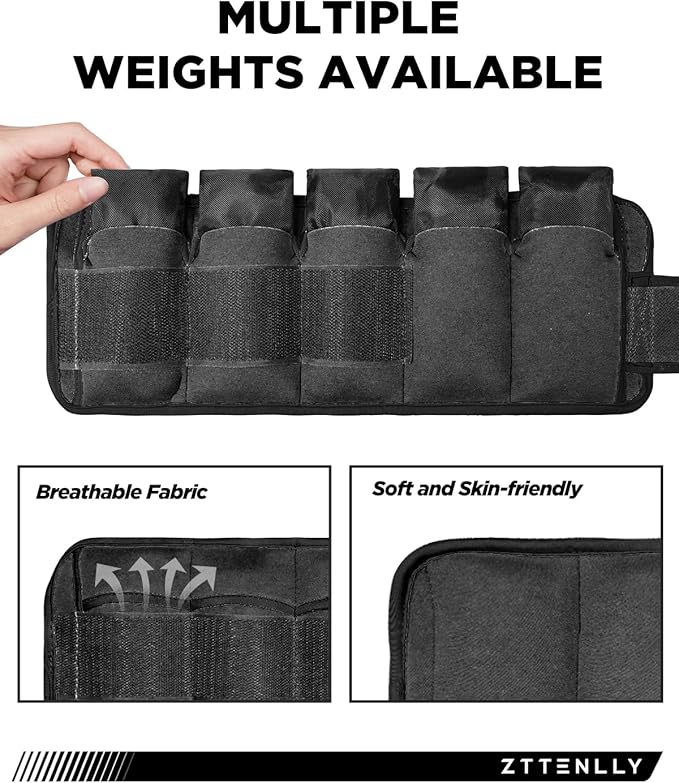 Adjustable Ankle Weights for Women Men and Kids | 1 Pair 5 10 15 18 20 Lbs Leg Wrist Ankle Weight Straps for Yoga, Walking, Running, Aerobics, Gym, Dance, Pilates, Cardio