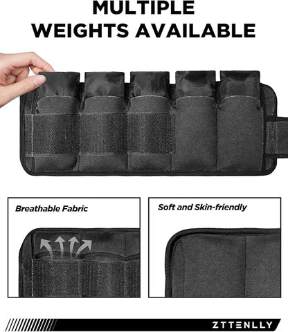 Adjustable Ankle Weights for Women Men and Kids | 1 Pair 5 10 15 18 20 Lbs Leg Wrist Ankle Weight Straps for Yoga, Walking, Running, Aerobics, Gym, Dance, Pilates, Cardio