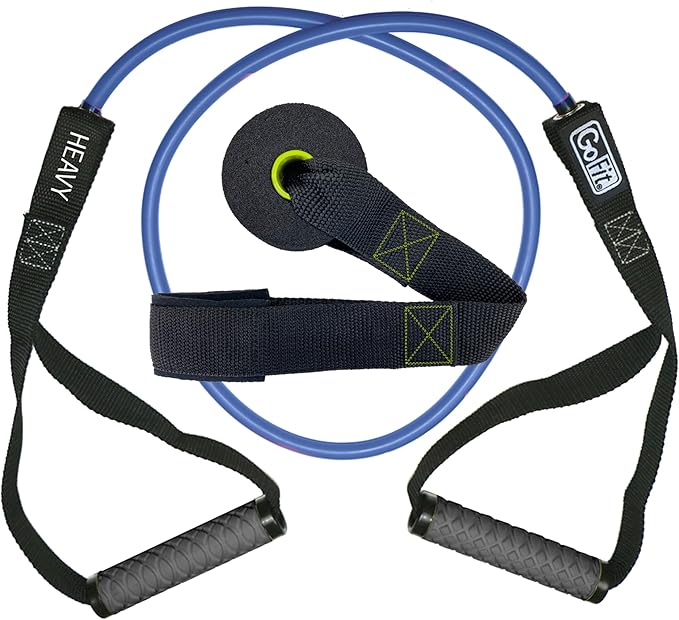 GoFit Pro-Grade Power Tubes with Handles - Resistance Tubes with Handles - Exercise Band - 30 lbs - Green - Body Building - Workout
