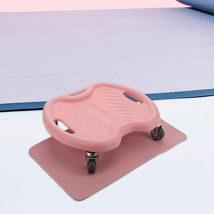Toyvian Ab Roller Wheel 4-wheel Quiet Abdominal Exercise Machine with Kneeling Pad, Core Strength Trainer for Home Gym Workout and Fitness Training