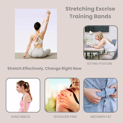 Figure 8 Resistance Band with Handles, Silicone Exercise Bands for Physical Therapy, Arm Shoulder Back Chest Workout, Portable Home Fitness Stretching Equipment for Yoga & Pilates