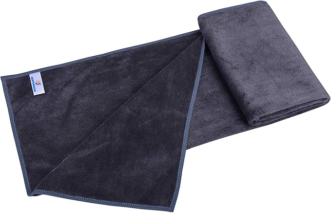 HOPESHINE Home Gyms Towel for Men Women Microfiber Gym Towels Cycling Workout Sweat Towel Set Quick Dry Exercise Sports Travel Towel Fast Drying 2-Pack (Grey x2)