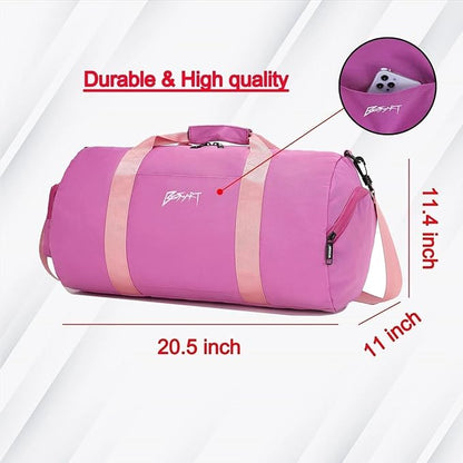 BE Smart Gym Bag Sports Duffle Bag for Men Women, Waterproof Gym Bags Weekender Bags with Shoe Compartment, Lightweight Large Overnight Workout Bag, Purple With Tpu Pocket, Casual Fashion