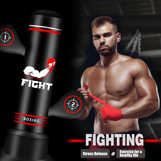 Upgraded Heavy Freestanding Punching Bag for Adults Teens, 70” Standing Punching Bag Kicking Bag Heavy Bag, Women Men Kickboxing Bags for Training MMA Fitness Home Gym