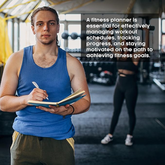 Fitness Workout Journal for Women & Men, A5(5.5" x 8.7") Workout Log Book Planner for Tracking, Progress, and Achieving Your Wellness Goals-Navy Blue