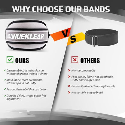 Weight Lifting Belt, Lifting Belts for Women Men,MANUEKLEAR Weightlifting Belt Quick Locking Back Support for Bodybuilding, Fitness, Powerlifting, Cross Training, Squats, Workout, Exercise