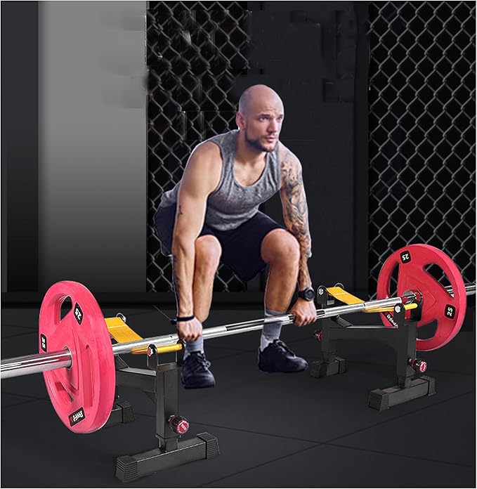 2 Stand Quiet Deadlift Barbell Elevation Stand…