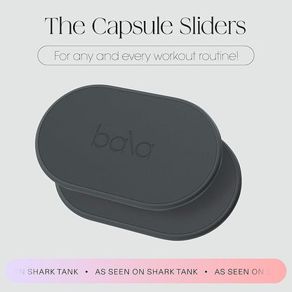 Bala Capsule Sliders for Working Out, Core Workout Sliders - Floor Exercise Sliders & Fitness Gliders for Squats, Lunges, & Push-up Variations - Strength Slides for Yoga, Pilates & Aerobics