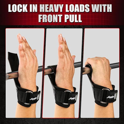 Weight Lifting Straps (Pair) JUPITER Non-Slip Wrist Support for Deadlifts & Powerlifting